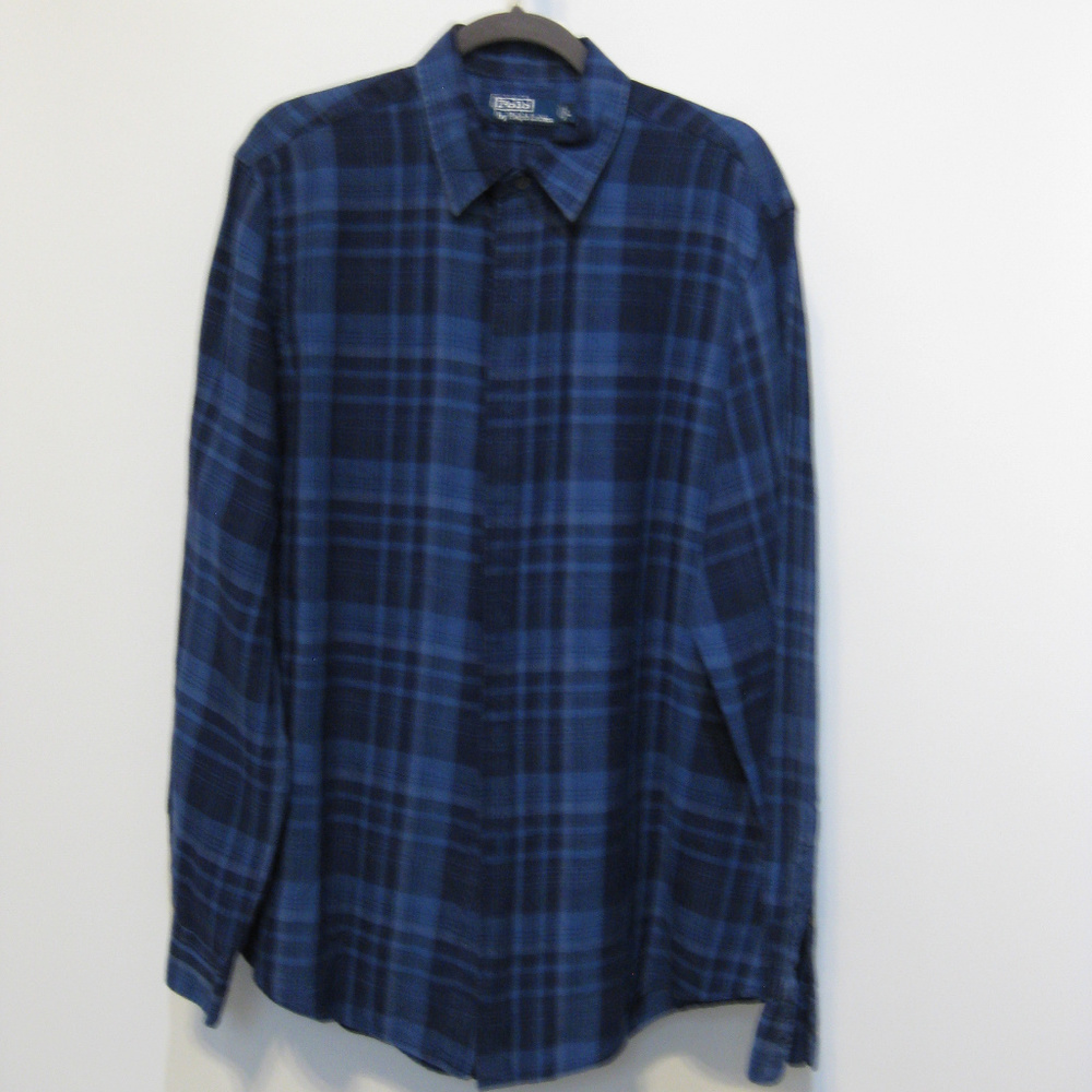 Polo Ralph Lauren Blue Plaid Long/S Linen Shirt